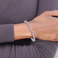 Round Purple Amethyst Prong Sterling Silver Tennis Bracelet by Fine Color Jewels