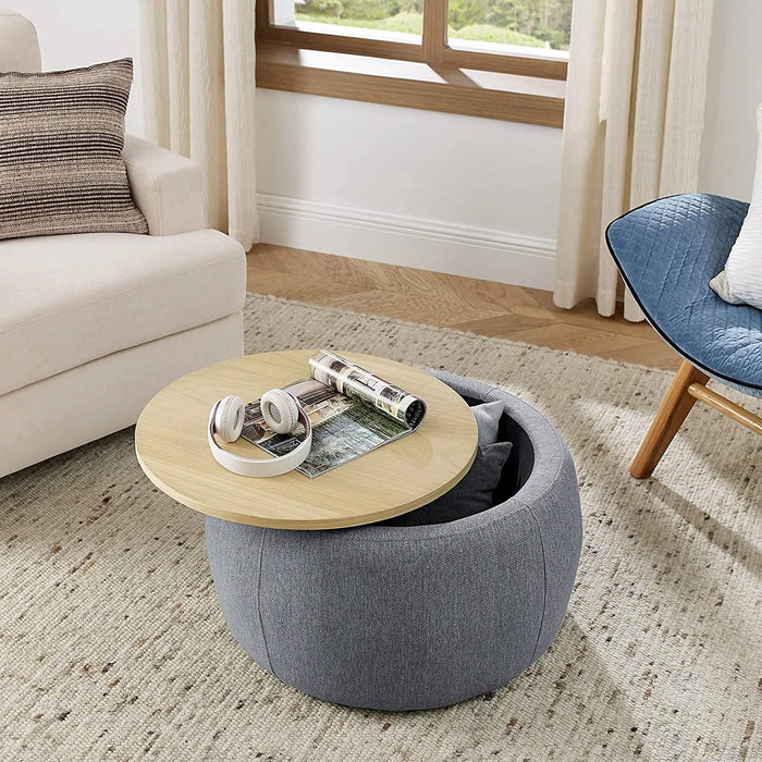 Round Storage Ottoman Coffee Table by DailySale