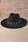 Round Strap Suede Fedora Hat by Boutique 23