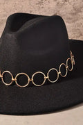 Round Strap Suede Fedora Hat by Boutique 23