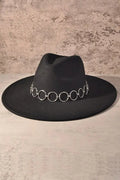 Round Strap Suede Fedora Hat by Boutique 23