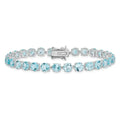 Round Swiss Blue Topaz Prong Sterling Silver Tennis Bracelet by Fine Color Jewels