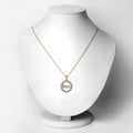 Round Violet Tanzanite Prong Gold Plated Silver Mom Circle Pendant Necklace by Fine Color Jewels