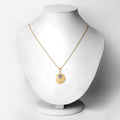 Round Violet Tanzanite Prong Gold Plated Silver Mom Heart Pendant Necklace by Fine Color Jewels