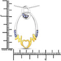 Round Violet Tanzanite Prong Silver Mom Pendant Necklace by Fine Color Jewels