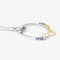 Round Violet Tanzanite Prong Silver Mom Pendant Necklace by Fine Color Jewels