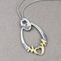 Round Violet Tanzanite Prong Silver Mom Pendant Necklace by Fine Color Jewels