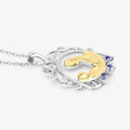 Round Violet Tanzanite Prong Silver Pendant Necklace by Fine Color Jewels