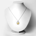 Round Violet Tanzanite Prong Silver Pendant Necklace by Fine Color Jewels