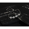 Round White Created Opal & CZ Halo Prong Sterling Silver Adjustable Bolo Bracelet by Fine Color Jewels