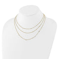 Round White Cubic Zirconia Sterling Silver Gold-Tone Layered Cable Chain Necklace by Fine Color Jewels