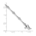 Round White Diamond Prong 14K White Gold Bar Link Bracelet by Fine Color Jewels