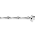 Round White Diamond Prong 14K White Gold Bar Link Bracelet by Fine Color Jewels