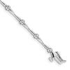 Round White Diamond Prong 14K White Gold Bar Link Bracelet