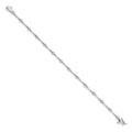 Round White Diamond Prong 14K White Gold Bar Link Bracelet by Fine Color Jewels