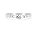 Round White Lab Diamond Prong Sterling Silver Solitaire Ring by Fine Color Jewels