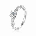 Round White Moissanite Prong Sterling Silver Engagement Solitaire Ring by Fine Color Jewels