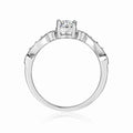 Round White Moissanite Prong Sterling Silver Engagement Solitaire Ring by Fine Color Jewels