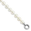 Round White Shell Pearl Rhodium-Plated Clasp Sterling Silver Hand-Knotted Fancy Bracelet