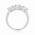 Round White Topaz Prong Sterling Silver Three Stone Ring by Fine Color Jewels