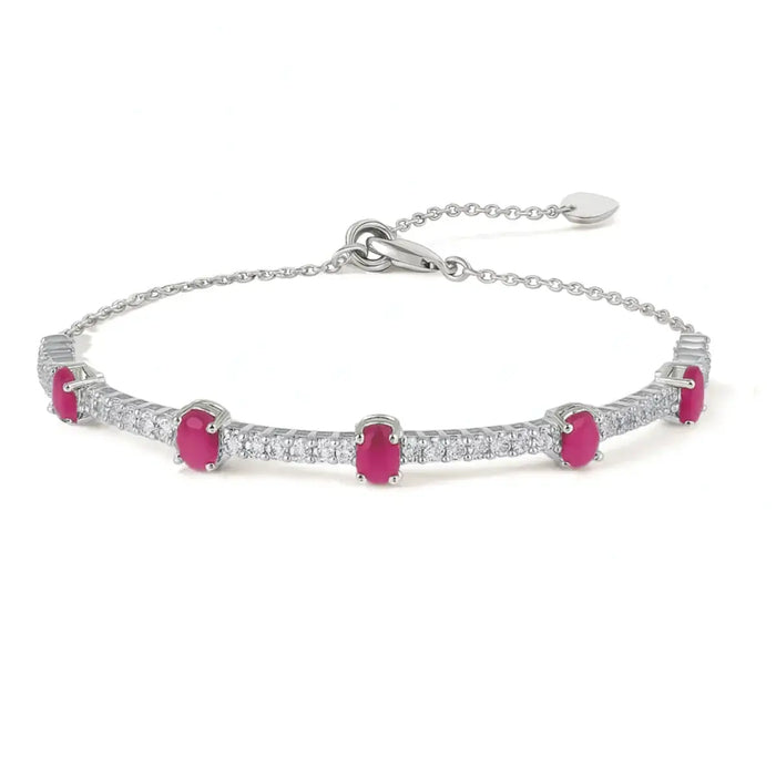 Ruby Adjustable Bracelet by Fine Color Jewels