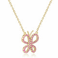 Ruby Butterfly Necklace by Fine Color Jewels
