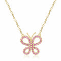 Ruby Butterfly Necklace by Fine Color Jewels