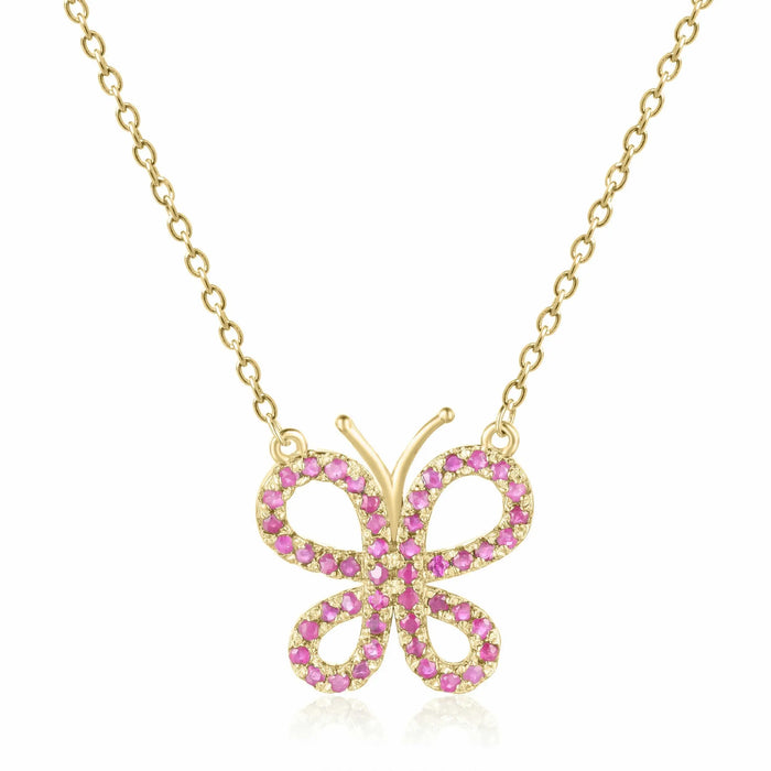Ruby Butterfly Necklace by Fine Color Jewels