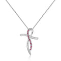 Ruby Cross Necklace by Fine Color Jewels