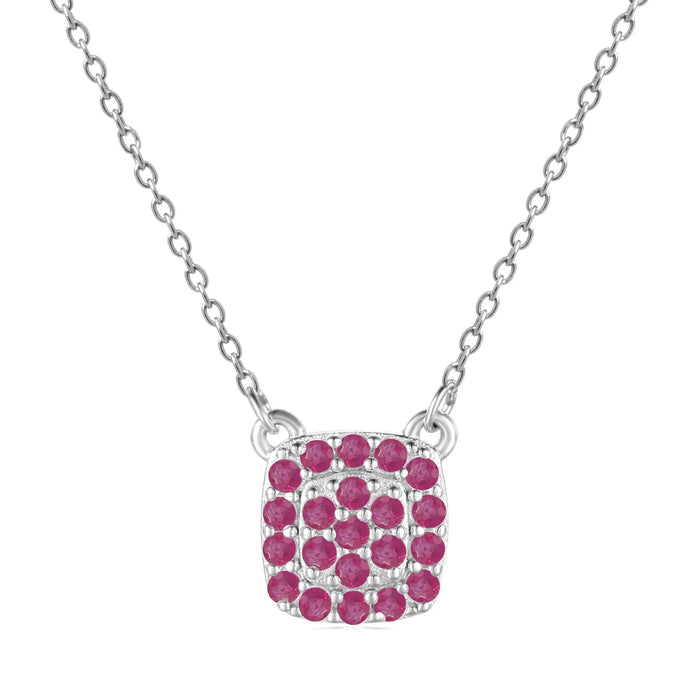 Ruby Encrusted Pendant Necklace by Fine Color Jewels