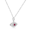 Ruby Evil Eye Necklace by Fine Color Jewels