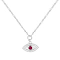 Ruby Evil Eye Necklace by Fine Color Jewels