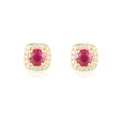 Ruby Halo Earrings by Fine Color Jewels
