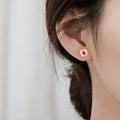 Ruby Halo Earrings by Fine Color Jewels