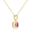 Ruby Halo Necklace by Fine Color Jewels