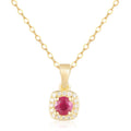 Ruby Halo Necklace by Fine Color Jewels
