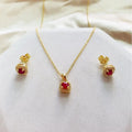 Ruby Halo Necklace by Fine Color Jewels