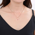 Ruby Halo Necklace by Fine Color Jewels