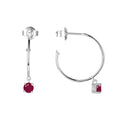 Ruby Open Hoop Earrings by Fine Color Jewels