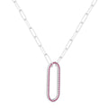 Ruby Oval Bar Necklace by Fine Color Jewels