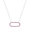 Ruby Oval Bar Necklace by Fine Color Jewels