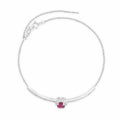 Ruby Solitaire Rhodium Plated Bracelet by Fine Color Jewels