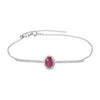 Ruby Solitaire Rhodium Plated Bracelet