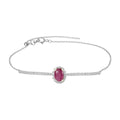 Ruby Solitaire Rhodium Plated Bracelet by Fine Color Jewels