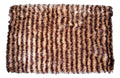 DaDa Bedding Shaggy Soft Door Mat Carpet Rug - 20" x 32" Striped Shiny Coffee Light Beige / Dark Brown by DaDalogy Bedding Collection