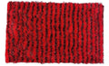DaDa Bedding Shaggy Soft Rectangle Door Mat Bath Carpet Rug - 20" x 32", Striped Red & Black by DaDalogy Bedding Collection