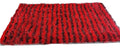 DaDa Bedding Shaggy Soft Rectangle Door Mat Bath Carpet Rug - 20" x 32", Striped Red & Black by DaDalogy Bedding Collection