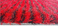 DaDa Bedding Shaggy Soft Rectangle Door Mat Bath Carpet Rug - 20" x 32", Striped Red & Black by DaDalogy Bedding Collection