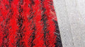 DaDa Bedding Shaggy Soft Rectangle Door Mat Bath Carpet Rug - 20" x 32", Striped Red & Black by DaDalogy Bedding Collection