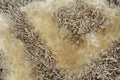 DaDa Bedding Shaggy Soft Viscose Champagne Brown Geometric Diamond Large Area Carpet Rug by DaDalogy Bedding Collection